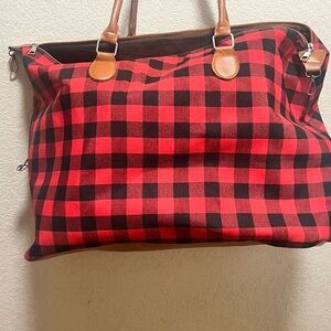Red and Black Checkered Women's Weekender Bag